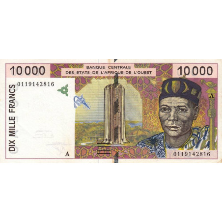 Côte d'Ivoire - Pick 114Aj - 10'000 francs - 2001 - Etat : SUP-