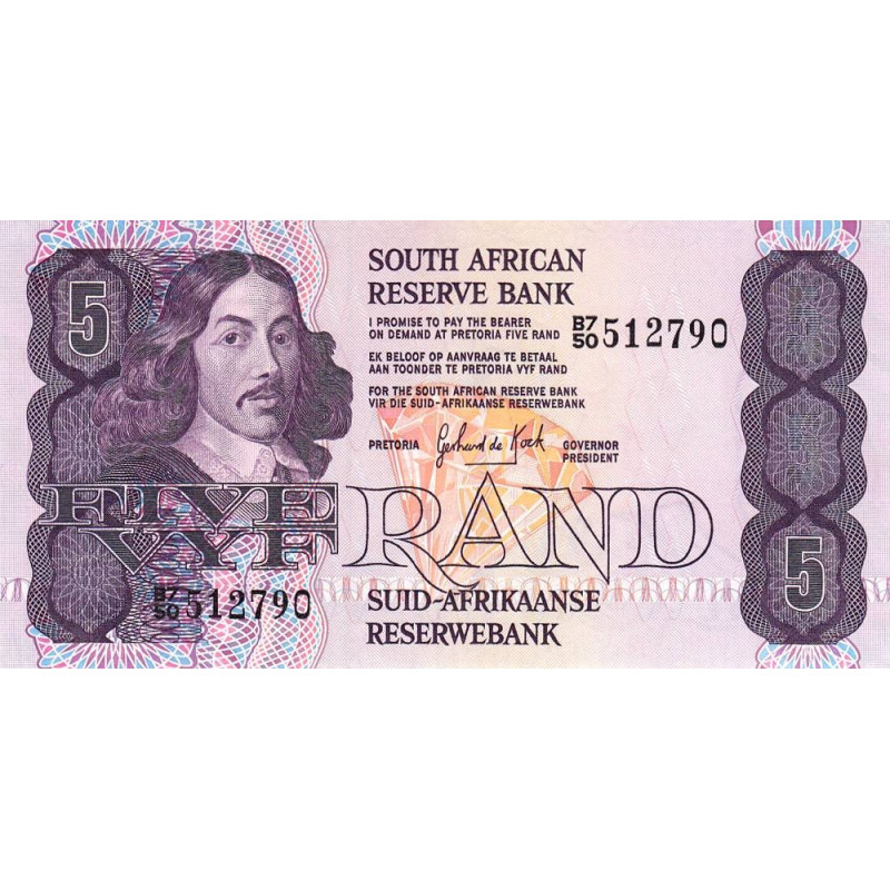 Afrique du Sud - Pick 119c - 5 rand - Série B7/50 - 1981 - Etat : NEUF