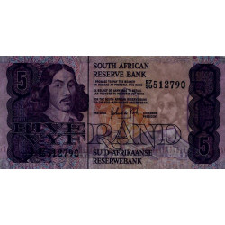 Afrique du Sud - Pick 119c - 5 rand - Série B7/50 - 1981 - Etat : NEUF