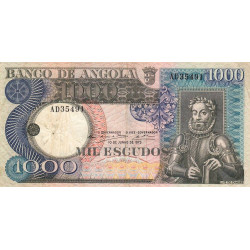 Angola - Pick 108 - 1'000 escudos - Série AD - 10/06/1973 - Etat : TB+