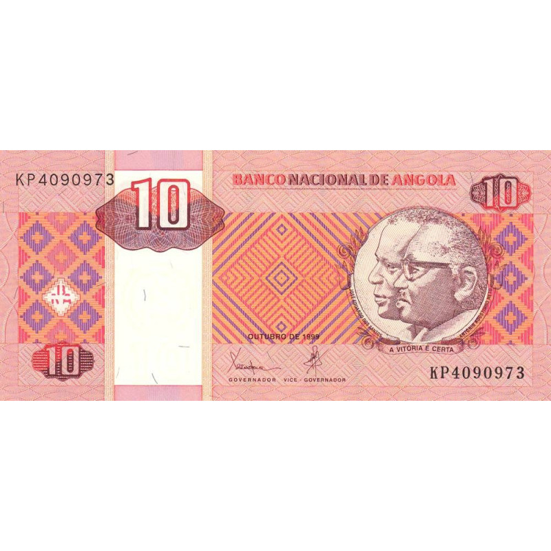 Angola - Pick 145a - 10 kwanzas - Série KP - 10/1999 - Etat : SUP+