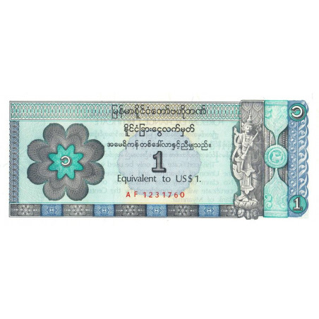 Myanmar - Pick FX 1b - Equivalent 1 dollar - Série AF - 1993 - Etat : NEUF