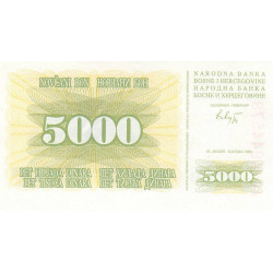 Bosnie-Herzégovine - Pick 16a - 5'000 dinara - Série AC - 25/01/1993 - Etat : NEUF