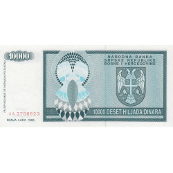 Bosnie-Herzégovine - Pick 139 - 10'000 dinara - Série AA - 1992 - Etat : NEUF