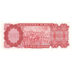 Bolivie - Pick 164A1 - 100 pesos bolivianos - Loi 1962 (1982) - Etat : NEUF