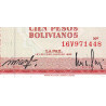 Bolivie - Pick 164A1 - 100 pesos bolivianos - Loi 1962 (1982) - Etat : NEUF