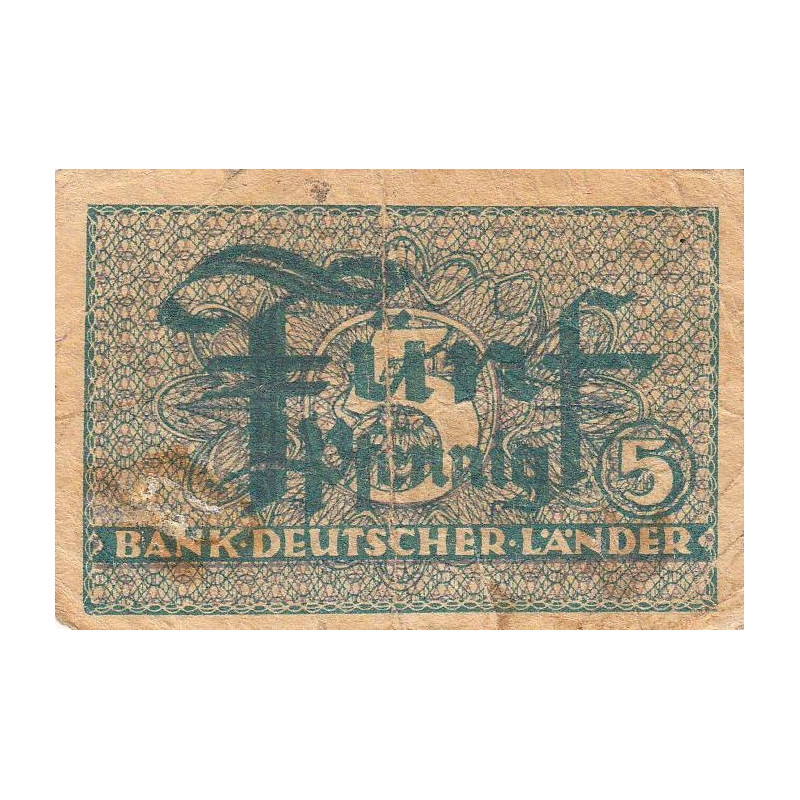 Allemagne RFA - Pick 11_1 - 5 pfennig - 1948 - Etat : TB