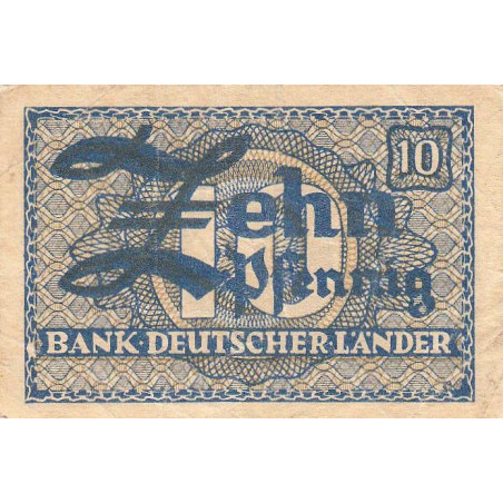 Allemagne RFA - Pick 12_2 - 10 pfennig - 1948 - Etat : TTB