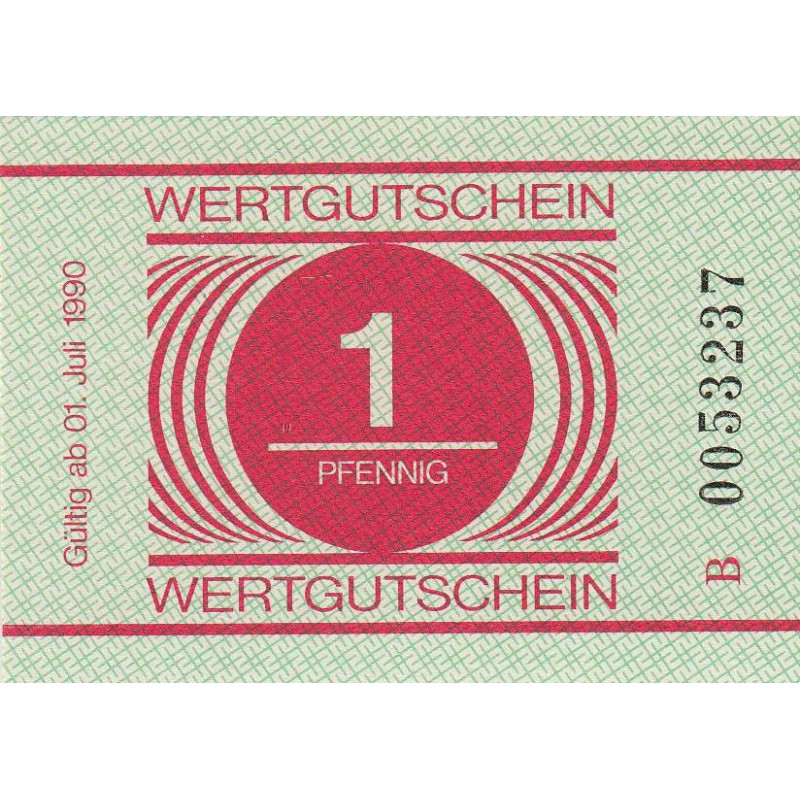 Allemagne RDA - Bon des prisons - 1 pfennig - 1990 - Etat : NEUF