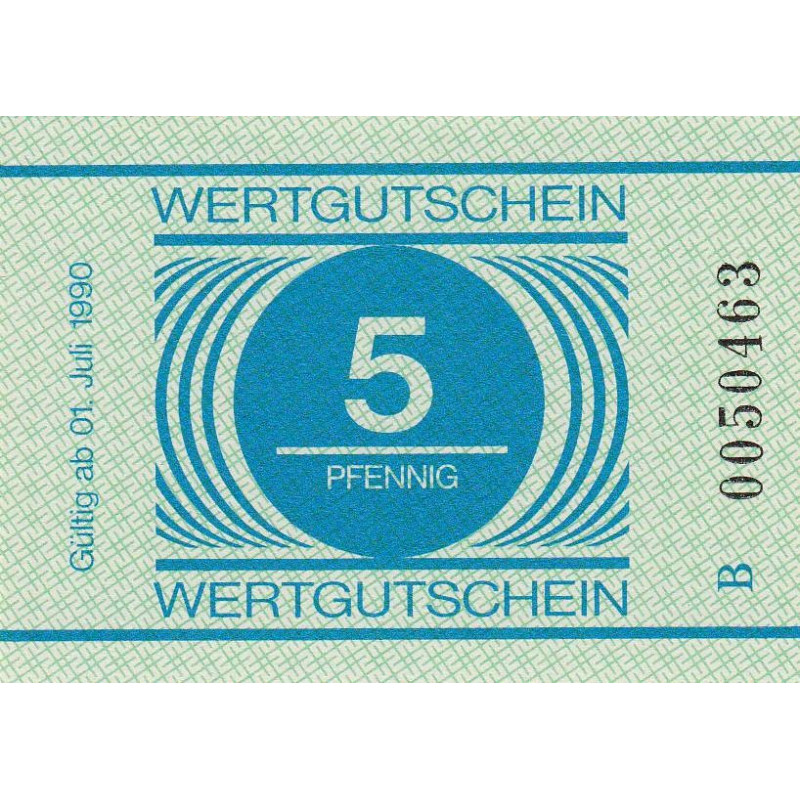 Allemagne RDA - Bon des prisons - 5 pfennig - 1990 - Etat : NEUF