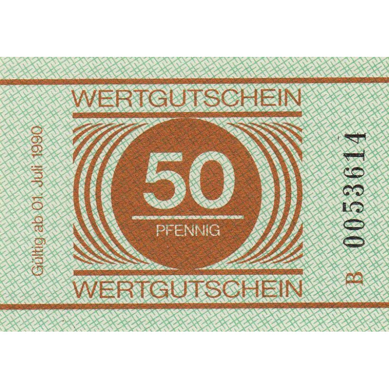 Allemagne RDA - Bon des prisons - 50 pfennig - 1990 - Etat : NEUF