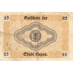 Belgique - Eupen - EU non rép. - 25 pfennig - 02/11/1918 - Etat : TB-