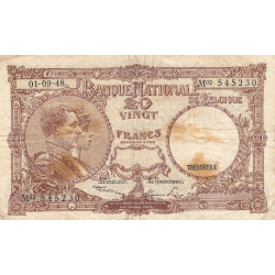 Belgique - Pick 116 - 20 francs - 01/09/1948 - Etat : B+