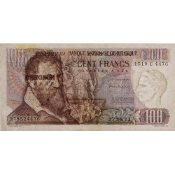 Belgique - Pick 134b_2 - 100 francs - Série - 27/08/1971 - Etat : TTB+