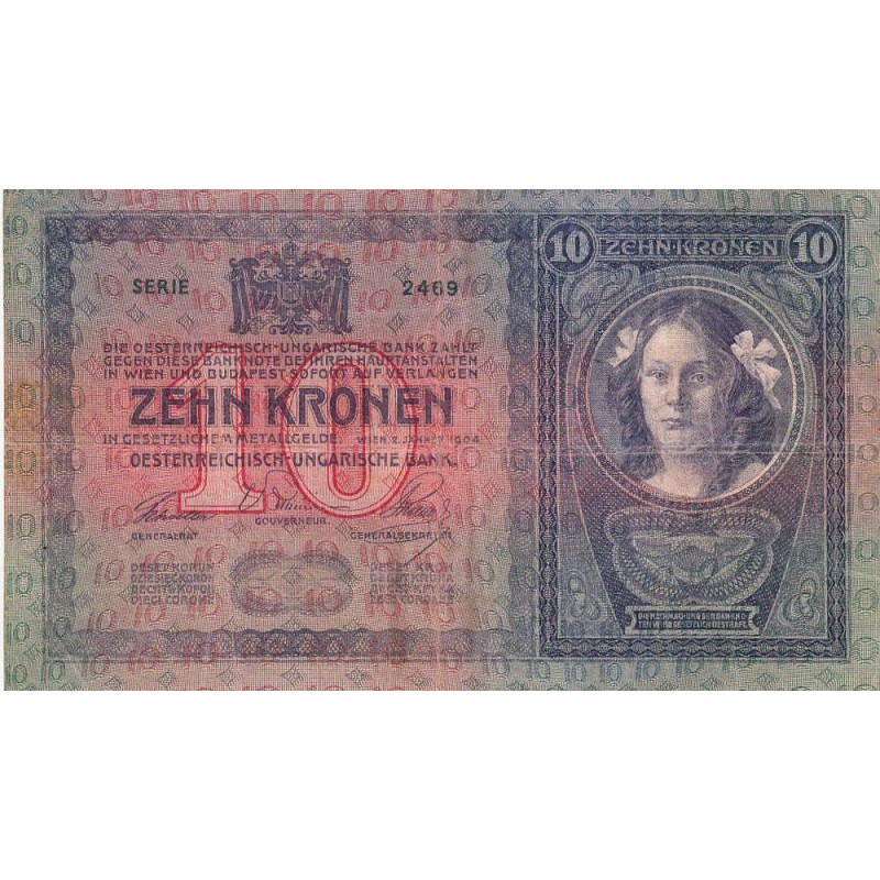 Autriche - Pick 9 - 10 kronen - 02/01/1904 - Etat : TTB