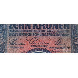 Autriche - Pick 19 - 10 kronen - 02/01/1915 - Etat : TB