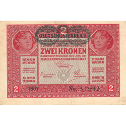 Autriche - Pick 50 - 2 kronen - Série 1607 - 1920 - Etat : TTB