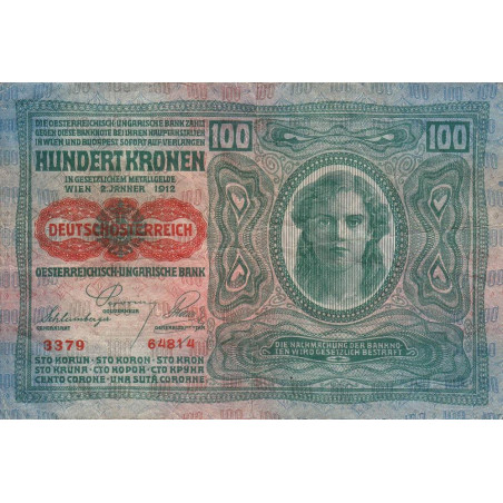 Autriche - Pick 56_1 - 100 kronen - 1919 - Etat : TB+