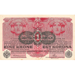 Autriche - Pick 49 - 1 krone - 1919 - Etat : TTB