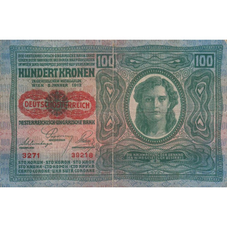 Autriche - Pick 56_1 - 100 kronen - 1919 - Etat : TB