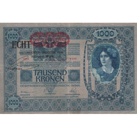 Autriche - Pick 58 - 1'000 kronen - 1919 - Etat : TTB