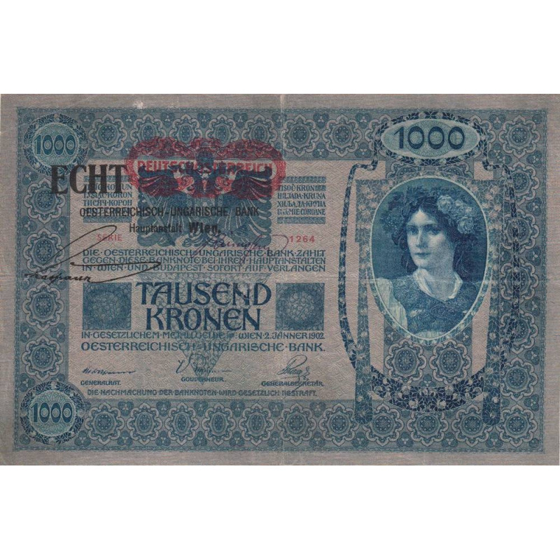 Autriche - Pick 58 - 1'000 kronen - 1919 - Etat : TB+