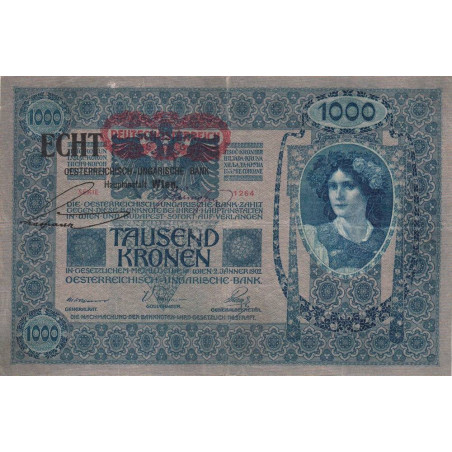 Autriche - Pick 58 - 1'000 kronen - 1919 - Etat : TB+