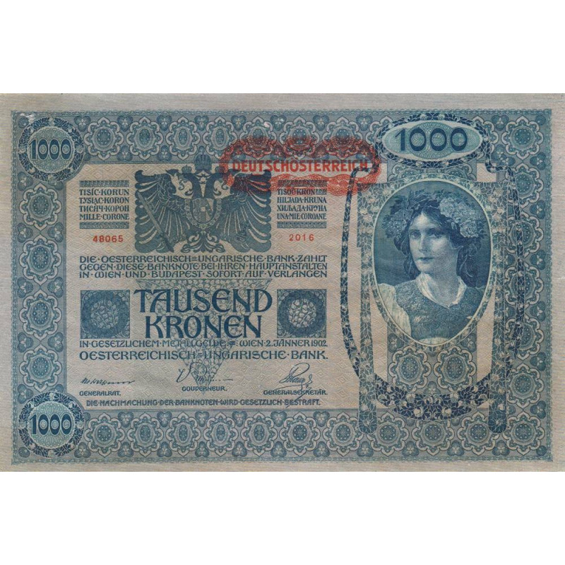 Autriche - Pick 60 - 1'000 kronen - 1919 - Etat : TTB