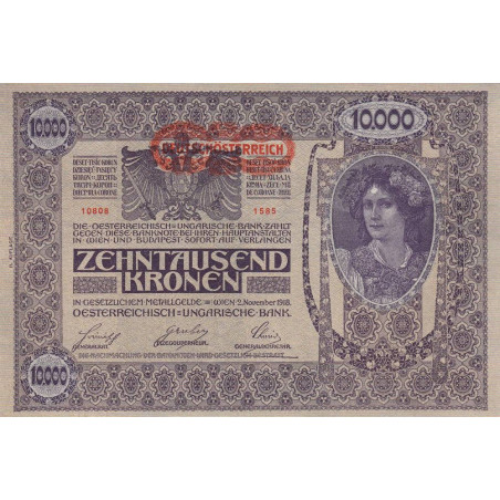 Autriche - Pick 66_2 - 10'000 kronen - 1919 - Etat : SPL