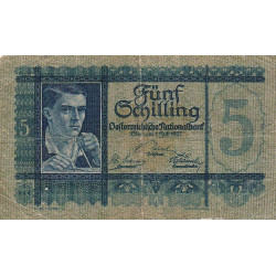 Autriche - Pick 93 - 5 shilling - 01/07/1927 - Etat : TB