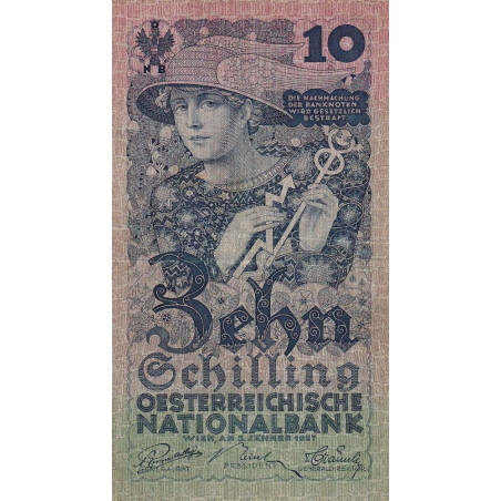 Autriche - Pick 94 - 10 shilling - 05/011927 - Etat : TTB+