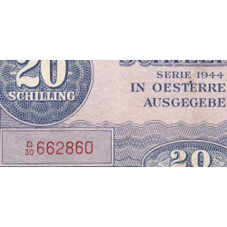 Autriche - Pick 107 - 20 shilling - 1944 - Etat : TB+