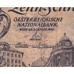 Autriche - Pick 127 - 10 shilling - 02/01/1950 - Etat : B