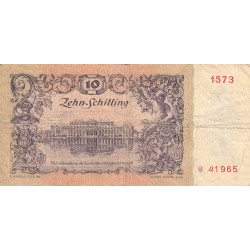 Autriche - Pick 127 - 10 shilling - 02/01/1950 - Etat : B+