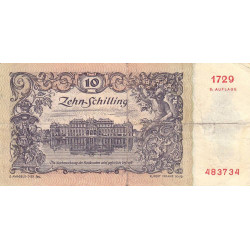 Autriche - Pick 128 - 10 shilling - 02/01/1950 (1954) - Etat : TB+