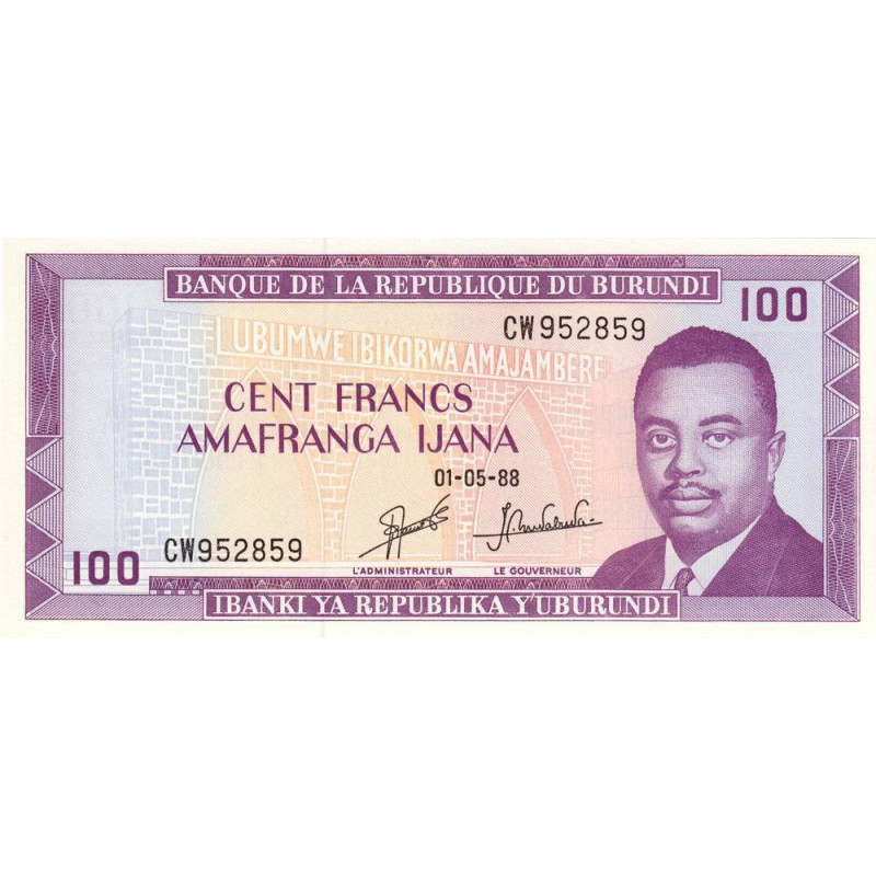 Burundi - Pick 29c_1 - 100 francs - Série CW - 01/05/1988 - Etat : NEUF
