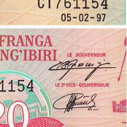Burundi - Pick 27d_1 - 20 francs - Série CT - 05/02/1997 - Etat : NEUF
