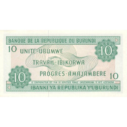 Burundi - Pick 33b_4 - 10 francs - Série AT - 01/10/1991 - Etat : NEUF