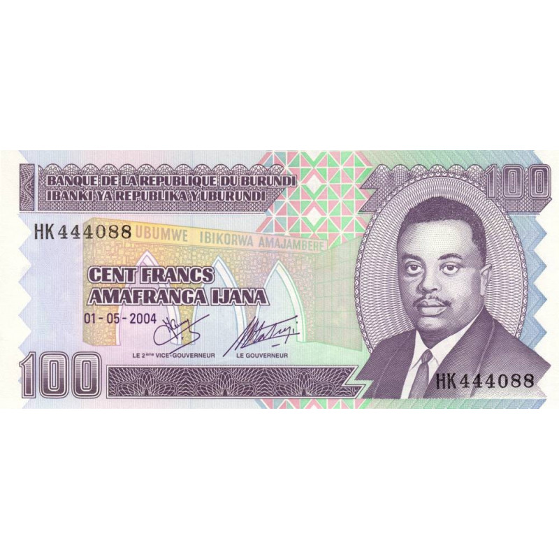 Burundi - Pick 37d - 100 francs - Série HK - 01/05/2004 - Etat : NEUF