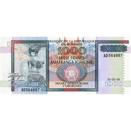 Burundi - Pick 39a - 1'000 francs - Série AD - 19/05/1994 - Etat : NEUF