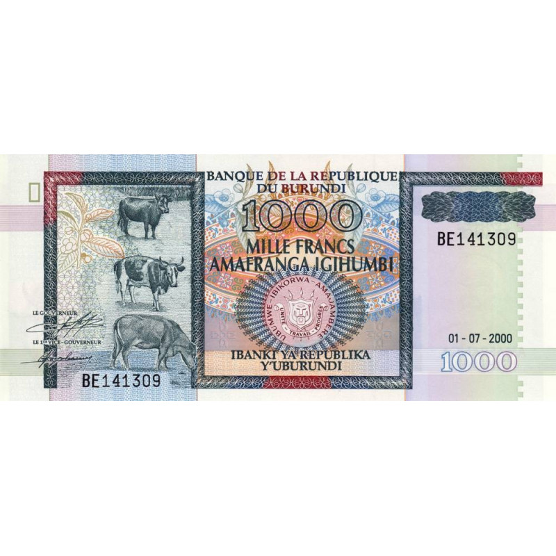 Burundi - Pick 39c - 1'000 francs - Série BE - 01/07/2000 - Etat : NEUF
