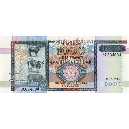 Burundi - Pick 39d - 1'000 francs - Série BX - 01/05/2006 - Etat : NEUF