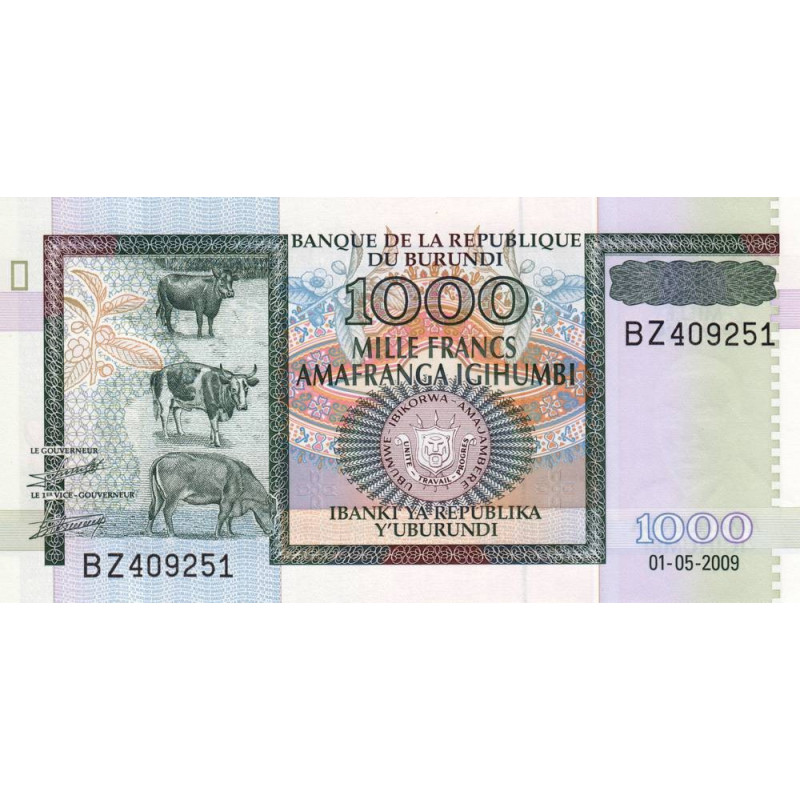 Burundi - Pick 46 - 1'000 francs - Série BZ - 01/05/2009 - Etat : NEUF