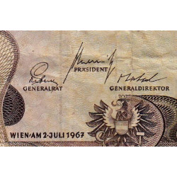 Autriche - Pick 142 - 20 shilling - 02/07/1967 - Etat : TB- à TB