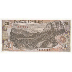 Autriche - Pick 142 - 20 schilling - Série J U - 02/07/1967 - Etat : NEUF