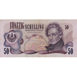 Autriche - Pick 143 - 50 shilling - 02/01/1970 - Etat : TB+