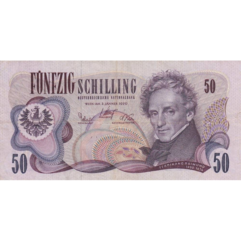 Autriche - Pick 143 - 50 schilling - Série D P- 02/01/1970 - Etat : TTB-