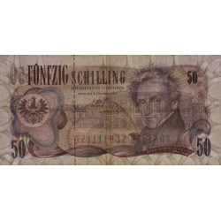 Autriche - Pick 143 - 50 shilling - 02/01/1970 - Etat : TTB-