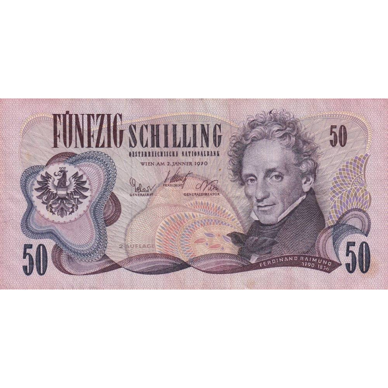 Autriche - Pick 144 - 50 schilling - Série G N - 02/01/1970 (1983) - Etat : TB