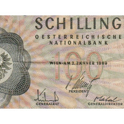 Autriche - Pick 145 - 100 shilling - 02/01/1969 - Etat : TB-